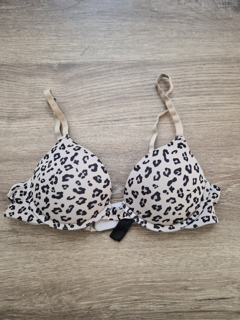 Pepper Beige Leopard Print Push-Up Bra 34A